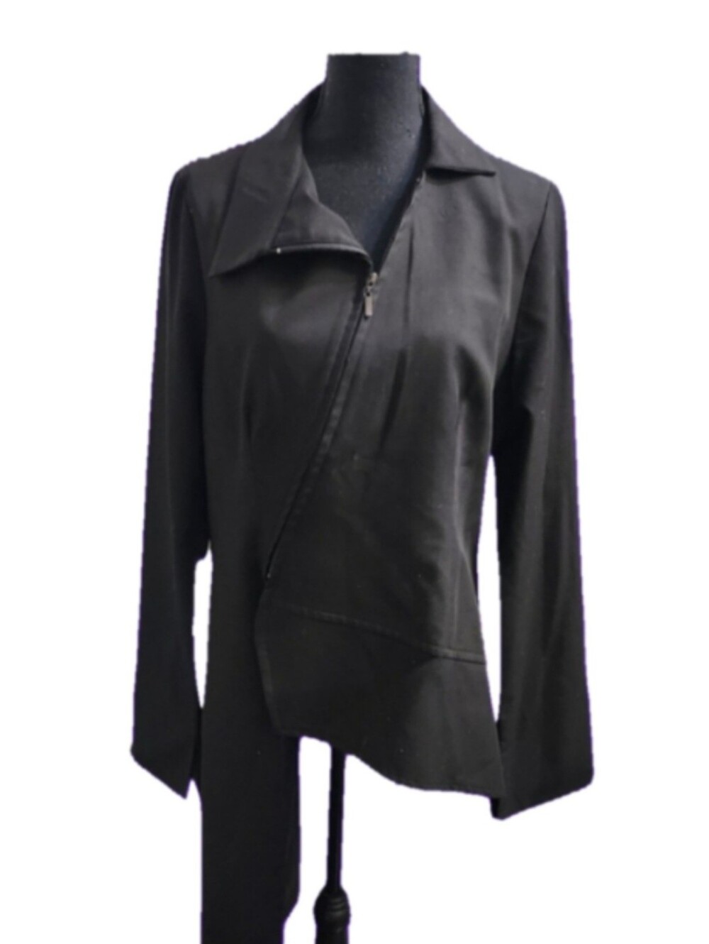 Love Kisses Black Asymmetrical Zip Jacket XL
